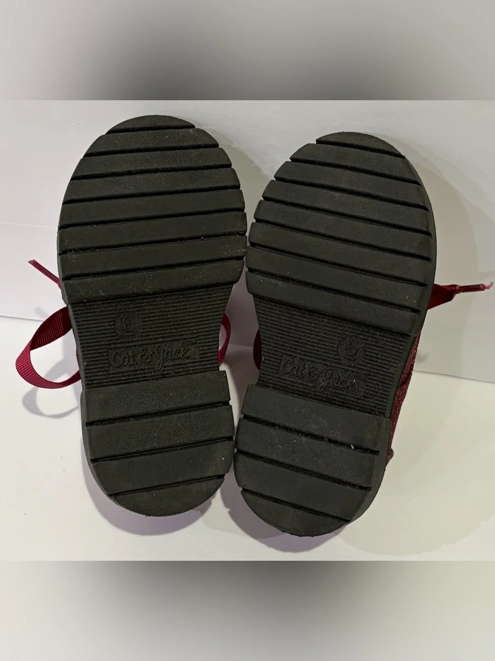 Cat & Jack Girls' Glitter Lace-Up Shoes 6 EUC